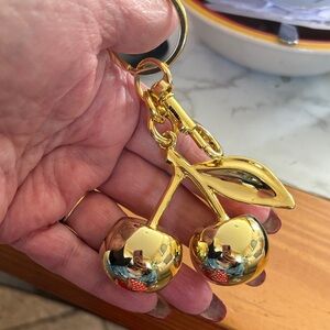 Gold Cherry Keychain